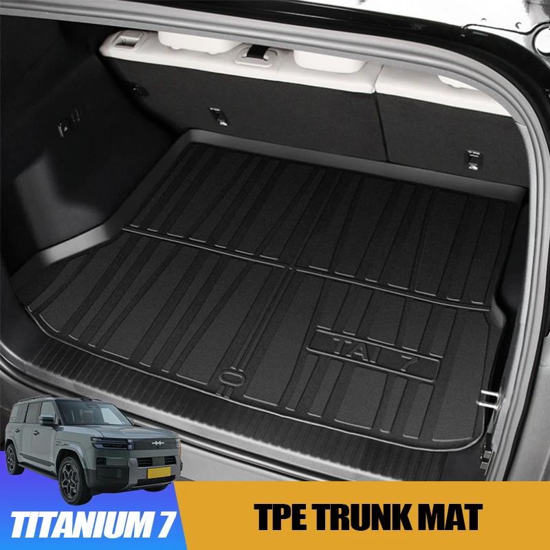 

Коврик в багажник из ТПЭ для BYD Leopard 7, титановый 7, водонепроницаемый всепогодный вкладыш для багажника, аксессуар для защиты салона автомобиля