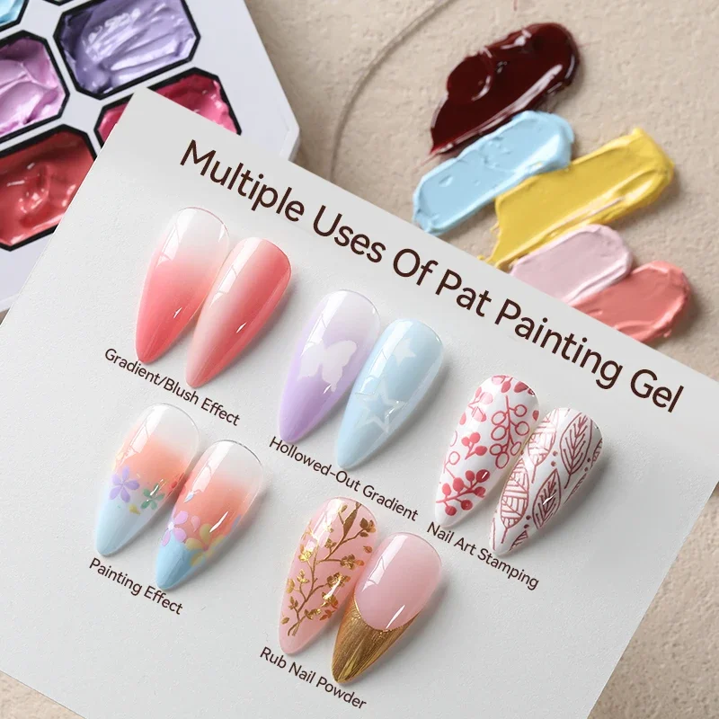 4IN1 Pat Ombre Gel Nail Polish Easy Gradient Painting Gel for DIY French Nail Manicure Solid UV Varnishes Paint Art Gel