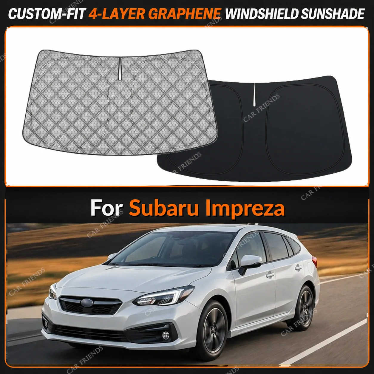 Чехол для автомобиля Subaru Impreza, полностью закрывающий, из ткани Оксфорд с серебряным покрытием, с боковой молнией для доступа, защита от УФ-излучения, солнца и пыли
