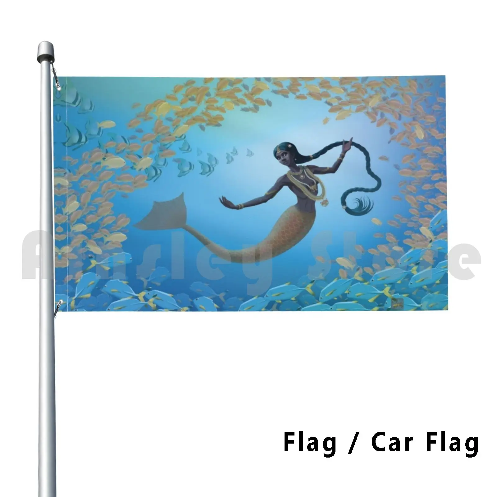 Kadal Kanni Outdoor Decor Flag Car Flag Mermaid Kadal Kanni Kadal Kani Underwater Ocean Tamil Nadu Sri Lanka Dark