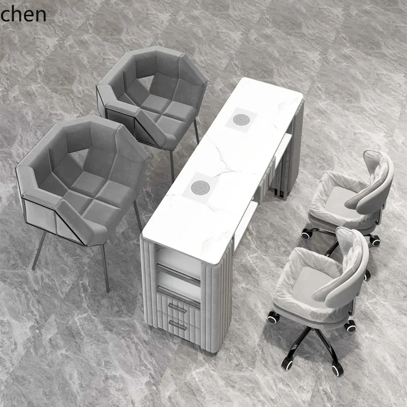 L28 Stainless Steel Manicure Table And Chair Set, Vacuum Cleaner Socket, Manicure Table, Manicure Table And Chair