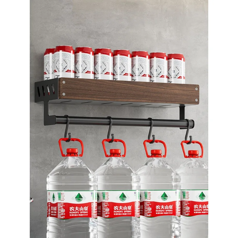 7pcs Kitchen Organizer Set Wood Stainless Steel Spice Rack Wall Mount No-Drill for Home Save Space No Mess No Wall Damage