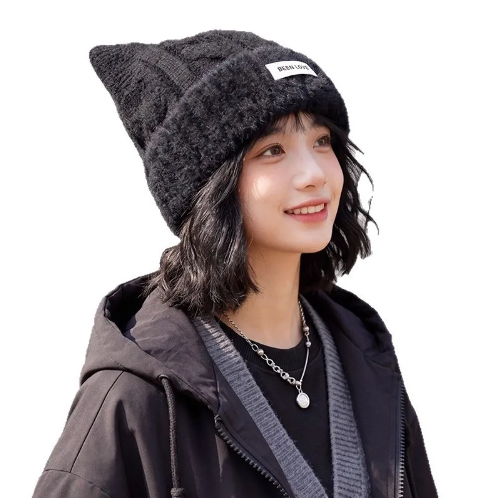 Acrylic Material Knitted Beanie Hat 56cm To 58cm Head Circumference Fleece Lined Fall Winter Beanie Hat Thick Warm