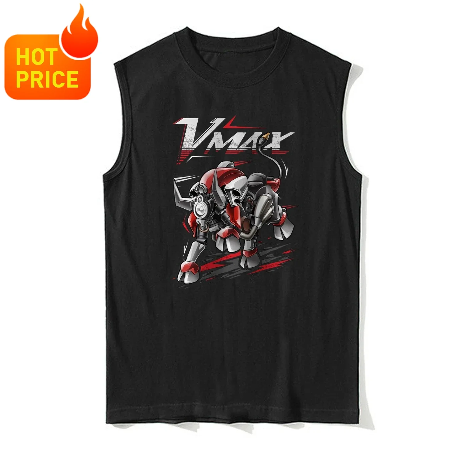 Retro Japan Vmax Motorcycle Bull Inspired Tank Top 100% Cotton O-Neck Summer Casual Mens Vests Sleeveless Tee Rider Streetwear