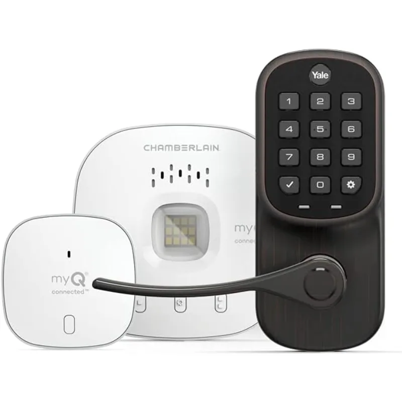 

LiftMaster Smart Touchscreen Deadbolt with Keypad Lever (Oil Rubbed Bronze) & myQ Chamberlain