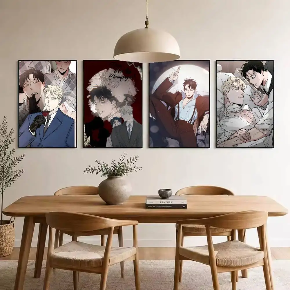 Caesar Leewon R-Roses C-Champagne  Poster High Quality Dorm Living Room Aesthetic Wall Decoration Painting Stickers Gift