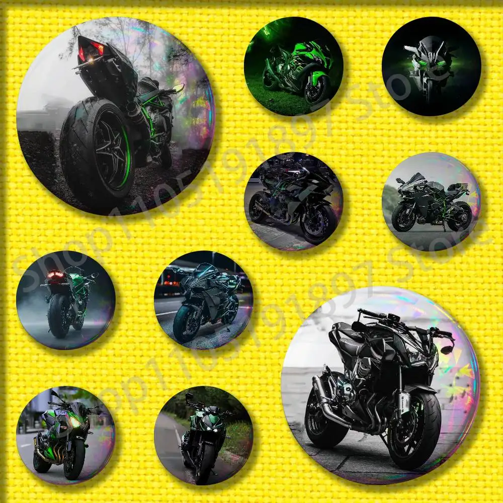 

Badge 75mm 25mm 44mm 32mm 58mm For Car Bike K-Kawasakis Moto Round Pin Brooch Souvenir Clothes Cosplay Gift Accessories
