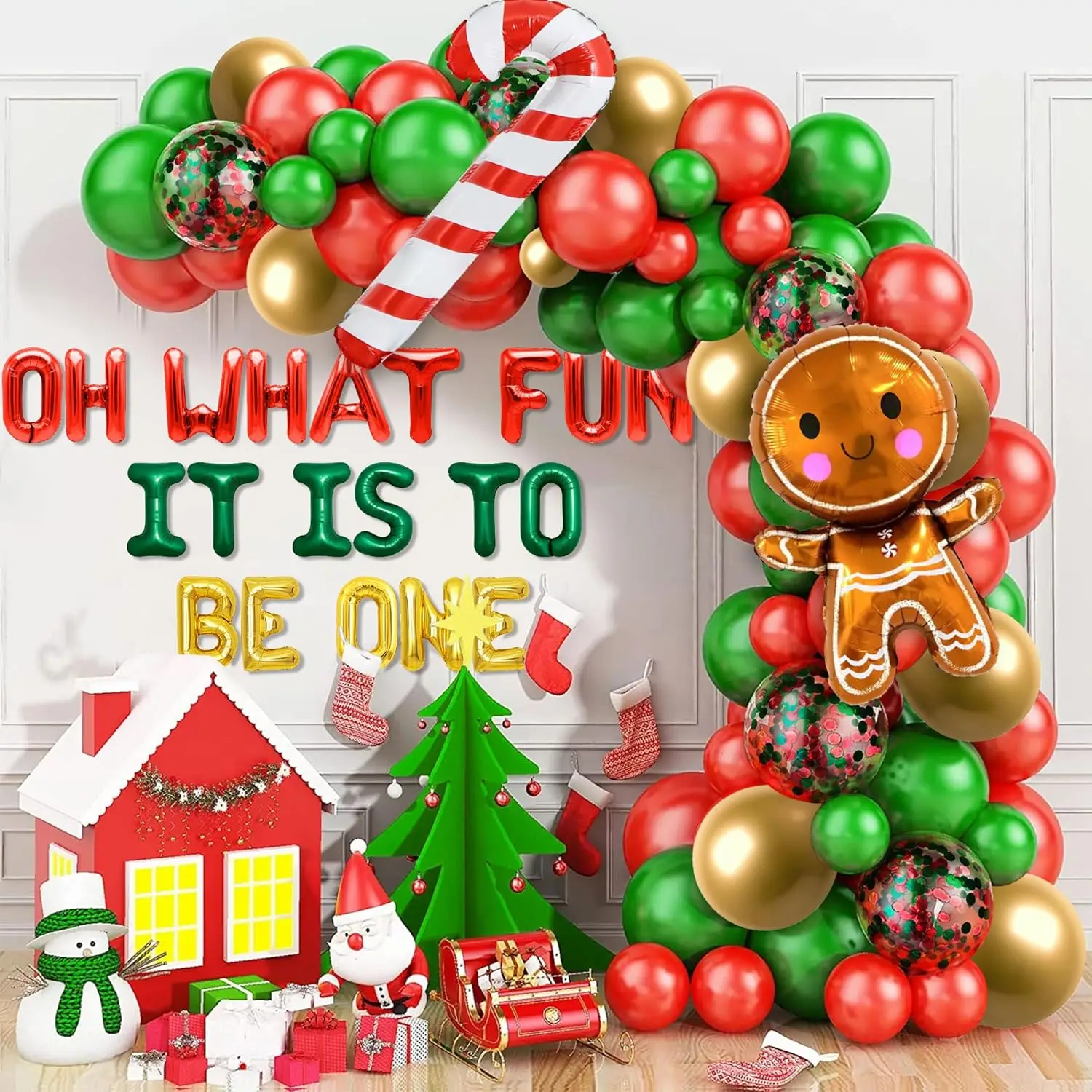 LaVenty Oh What Fun È essere un compleanno Decor Oh What Fun It Is To Be One Sfondo Decorazioni natalizie per il primo compleanno Divertimento