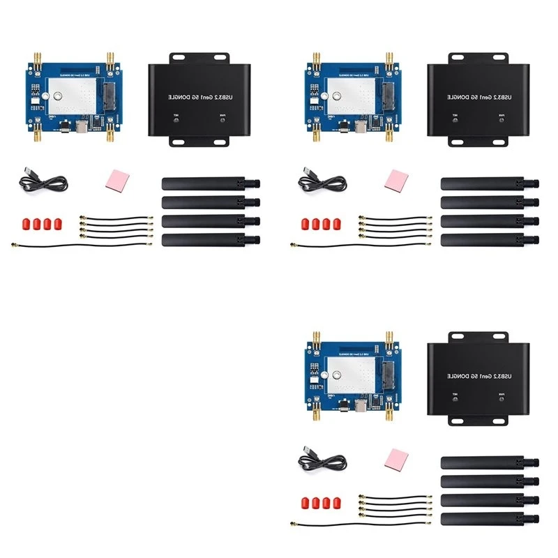 AS63-3X Usb3.2 Gen1 5G Communication Expansion Board With Case Supports For Simcom/Quectel M.2 Module For 3042/3052