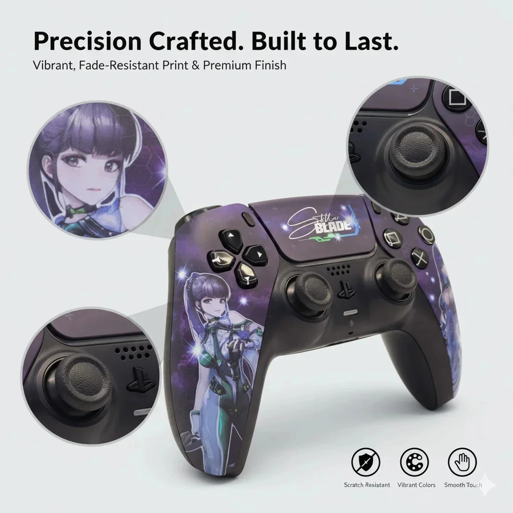 Custom Anime Style Controller Replacement Shell Compatible with PS5 Wireless Gamepad DIY Decorative Case