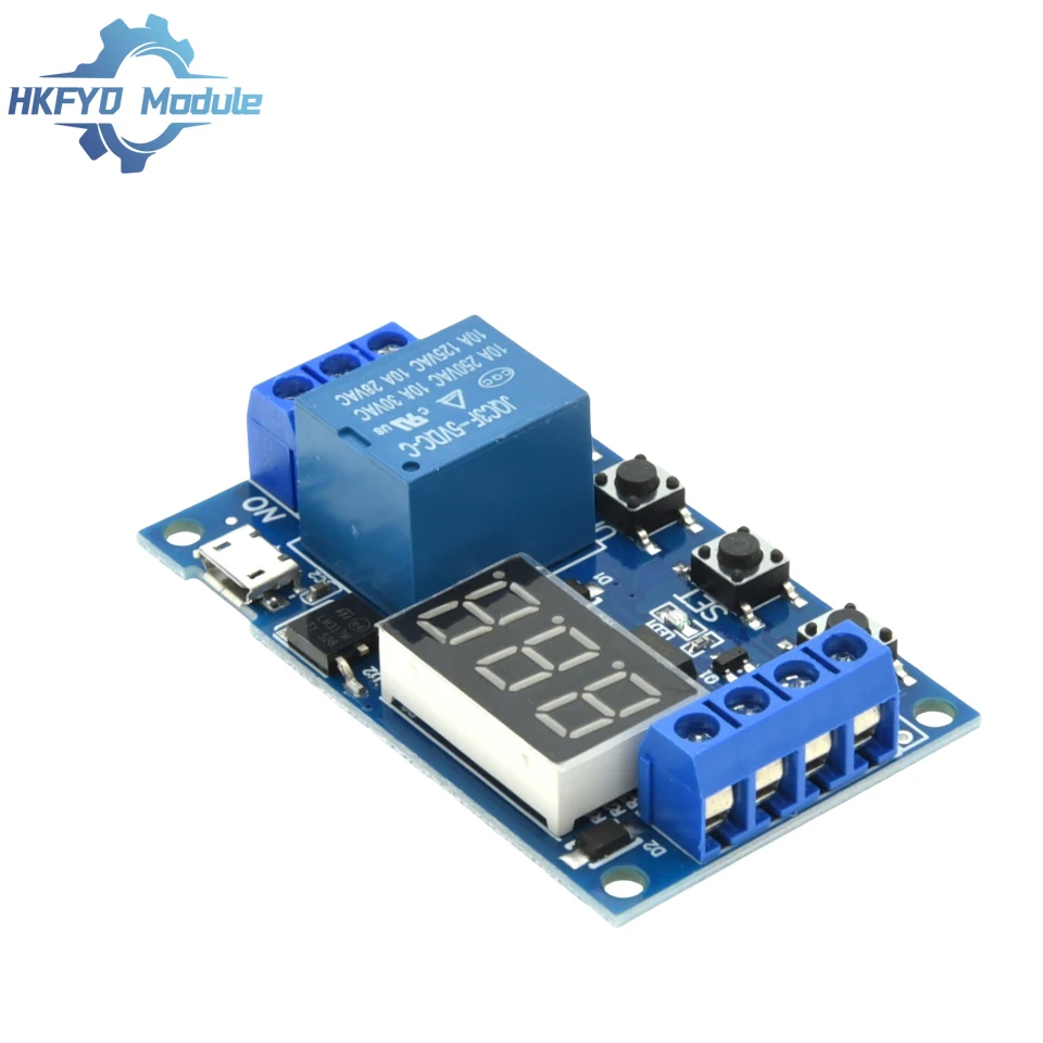 DC 6-30V Support Micro USB 5V LED Display Automation Cycle Delay Timer Switch Off Delay Time Relay 6V 9V 12V 24V