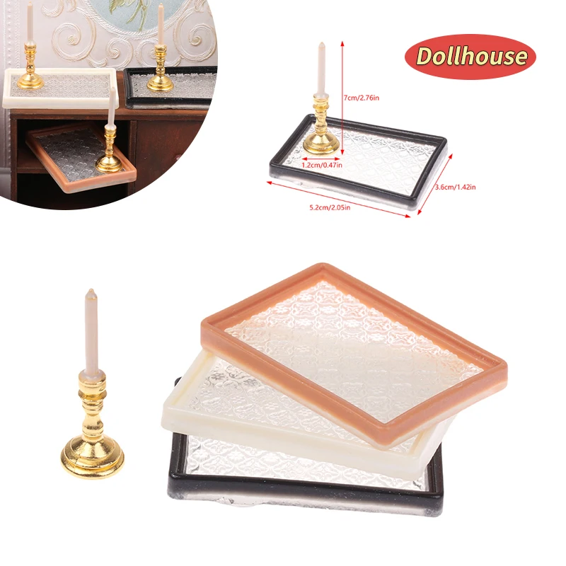

1/12 Dollhouse Simulation Candle Tray Model Dollhouse Mini Furniture Decoration Toy Dolls House Living Room Ornaments