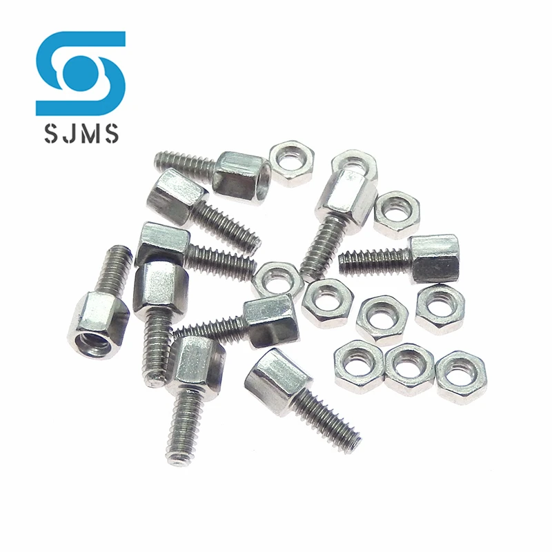 10SETS 5+7MM Hex head Spacing Screws with nut Standoff Spacer 5MM+7MM for D-Sub VGA DB9 DB15 DB25 RS232 COM serial connector