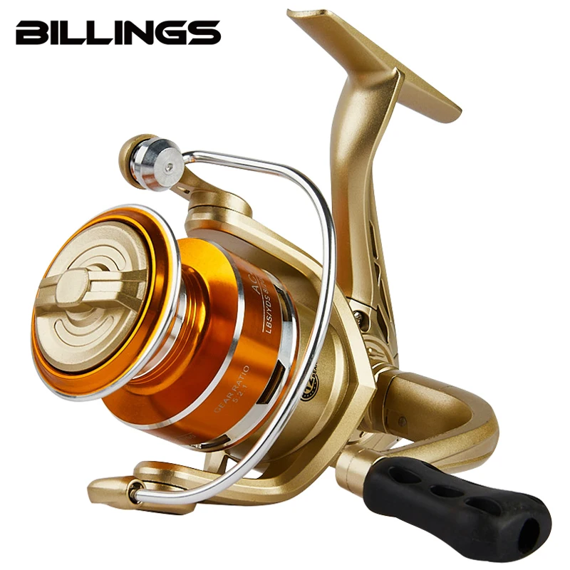 BILLINGS AC Spinning Reel,Saltwater Freshwater Fishing Reel,22LB Max Drag,5.2:1 Gear Ratio,With Metal Spool&Fold Rocker