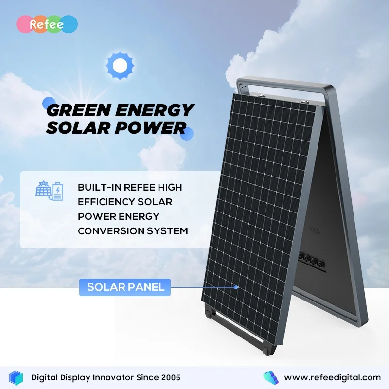 Solar Powered IP65 Waterproof Foldable Portable LCD Digital Poster Advertising Screen Solar Battery For Outdoor Shopping Mall
