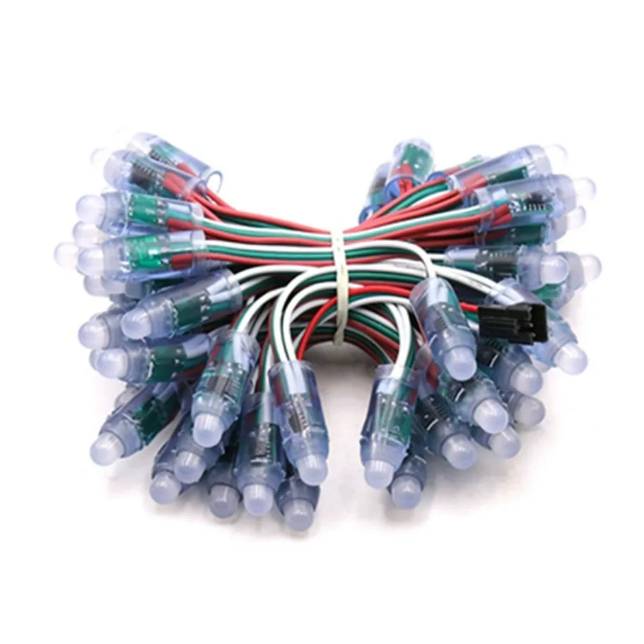 DC5V/12 فولت 12 مللي متر WS2811 كامل اللون LED بكسل سلسلة أضواء IP68 مقاوم للماء RGB الرقمية عنونة LED مصباح وحدة 50/100/1000 قطعة