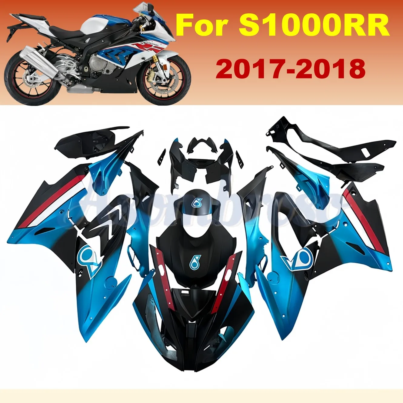 

For S1000RR 2017 2018 Motorcycle Fairings S1000 RR 17 18 ABS Plastic Fairing Bodywork Kit blue black