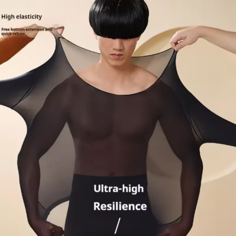 الرجال رقيقة جدا طويلة الأكمام ملابس اخلية حرارية مجموعة الجلد ودية ثابتة مقاومة سلس التدفئة قاعدة طبقة الخريف الشتاء جديد #4