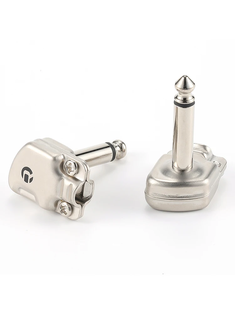 10 sztuk Neutrik's REAN Jack 6.35mm płaskie złącza elektryczne kątowy 1/4 "Mono TS wtyczka gitara węże Phono Pancake konwerter — zdjęcie 2