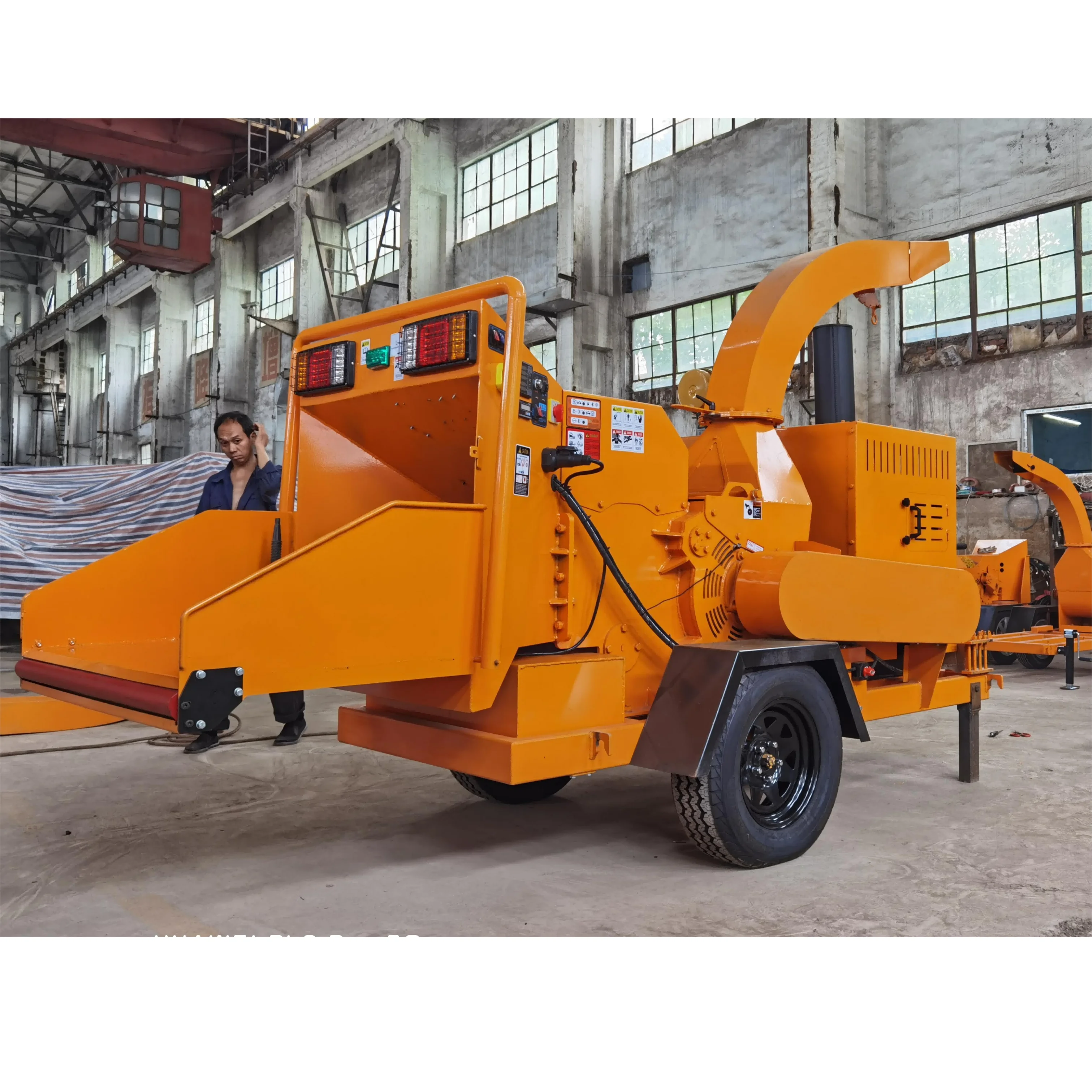 Large Heavy Duty Wood Chipper 75hp Stump Grinder  Engine Wood Chipper