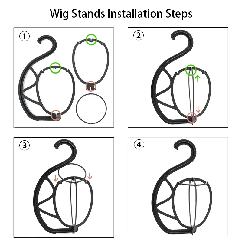 Soporte de plástico para peluca colgante, soporte desmontable para secado de peluca, soporte plegable para exhibición de sombreros, soporte para cabeza de peluca para todas las pelucas, 1 piezas