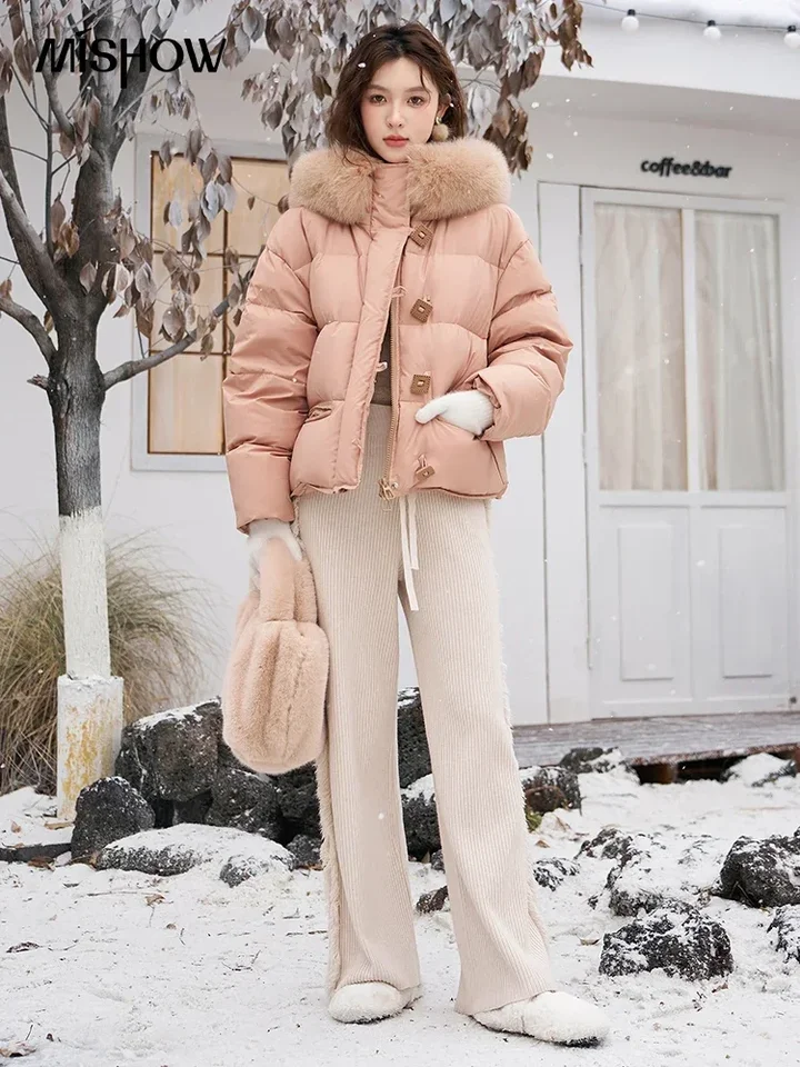 MISHOW Women's Winter Fur Collar Down Jacket 2024