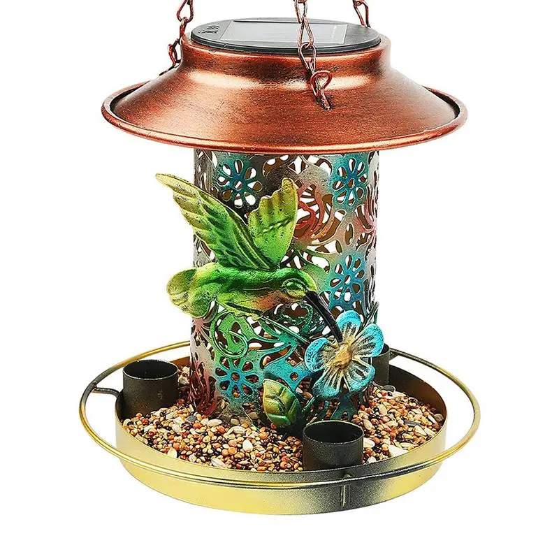 

Solar Powered Bird Feeder Outside Bird Feeders With LED Light Solar Garden Light For Yard Outside Outdoor Garden Landscape