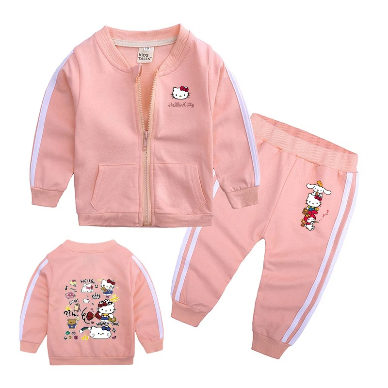 Hello Kitty 2-teiliges Trainingsanzug-Set für Babys, Mädchen und Jungen, langärmlig, mit Reißverschluss, Jacke und Hose, Outfit für Frühling und Herbst, 6–18 Monate – Detail 6