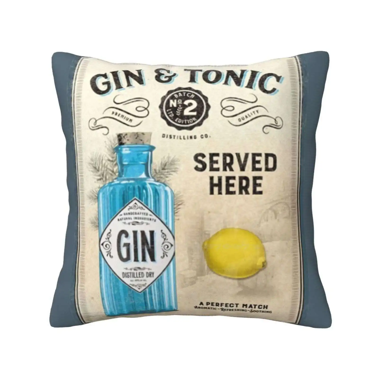 

Gin Tonic Vintage Pillowslip Pillowcase Indian London Bartender Bartending Vintage Drinking Bombay Tanqueray Cocktail Gin Tonic