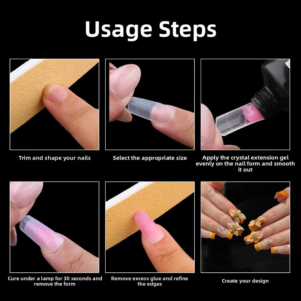 

140PCS Matte Surface French Nail Dual Forms with Inner French Line 14 Sizes Full Cover Dual Nail Molds Quick Extension Reusable