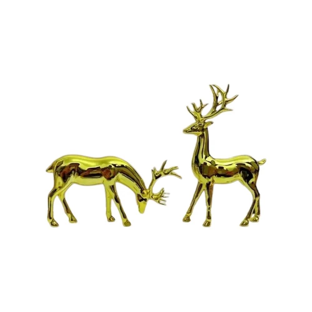 Creative Deer Desktop Ornament Sitting/Standing Position Cute Reindeer Sculpture Exquisite Modern Elk Figurine TV Cabinet