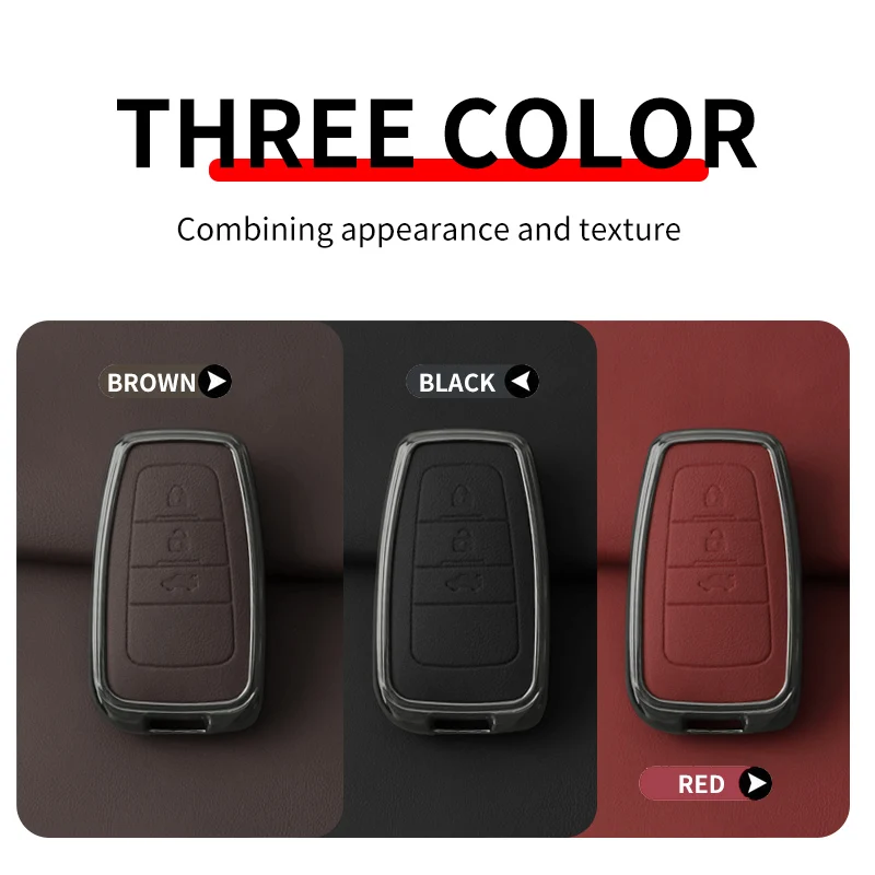 سبائك الزنك الجلود حافظة مفاتيح السيارة لتويوتا CHR كامري كورولا RAV4 هايلاندر C-HR بريوس لاند كروزر برادو المفاتيح الملحقات #4
