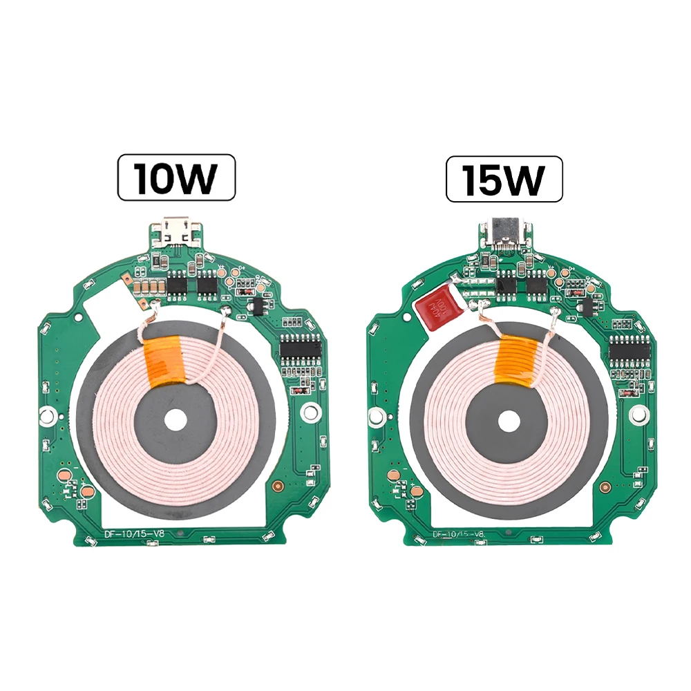 10W 15W High Power Wireless Charger Transmitter Module Type C Micro USB + Coil QC/PD For QI Standard Fast Charging Circuit Board