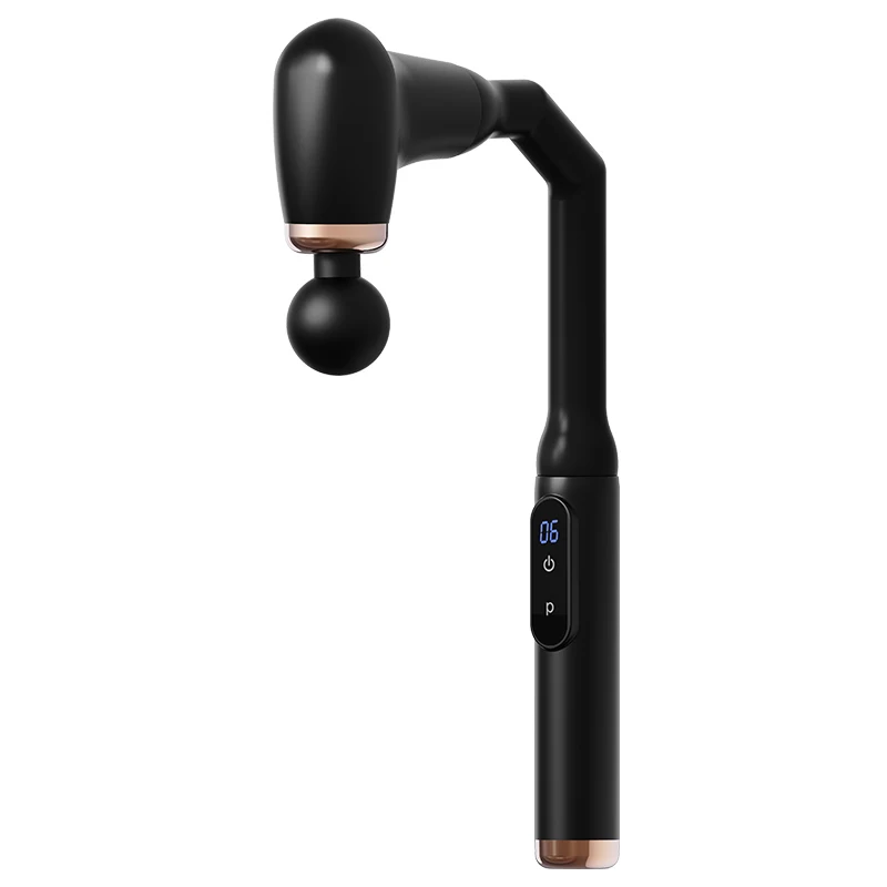 Customized Long Extended Handle Deep Tissue Back Massager Pain Relief Cordless Smart Muscle Massage Gun for Body Fatigue Relief