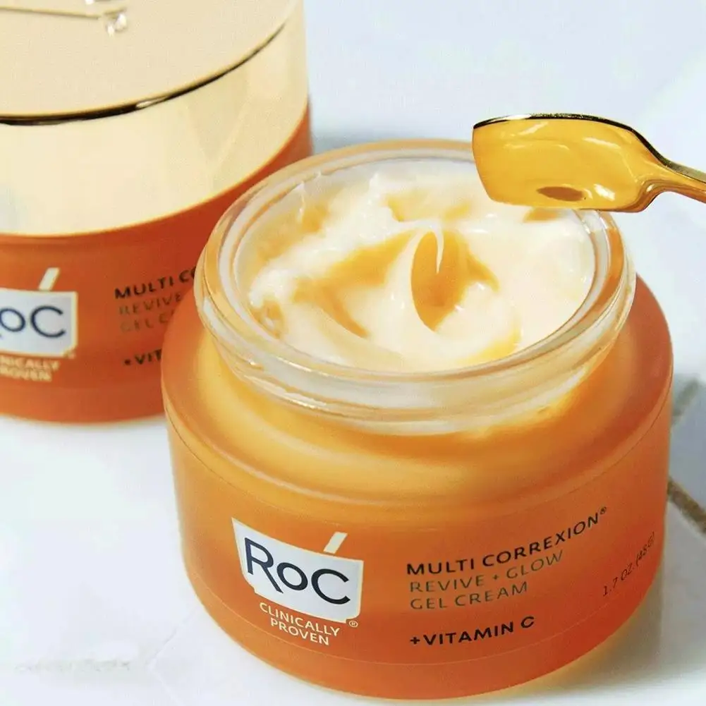 ROC فيتامين C كريم وجه تبييض طويل الأمد ترطيب تحسين الخطوط الدقيقة البشرة الباهتة كريم حمض الهيالورونيك العناية بالبشرة