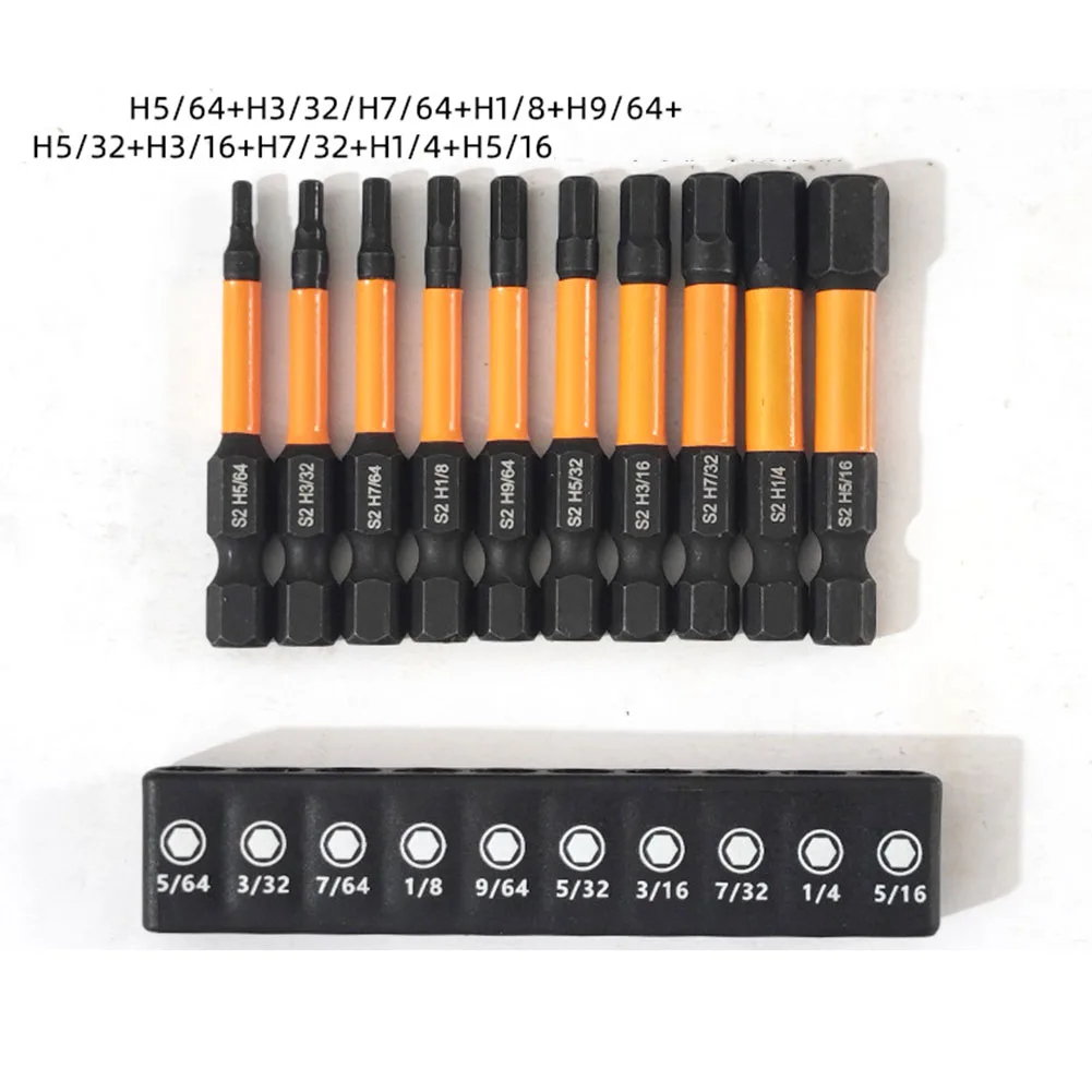 

10Pcs Magnetic Hex Head Screwdriver Bit Set 1/4 Shank Screwdriver Bit H1.5-H6 Electric Hexagonal Bit Screwdriver Socket Bit