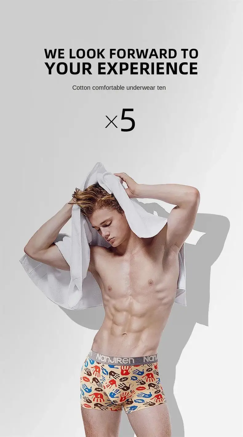 4 Stücke Boxershorts männer Unterwäsche Sexy Höschen Baumwolle Boxer Mann Unterhose Männliche Shorts Homme U Konvexen Dessous Kostenloser Versand – Detail 2