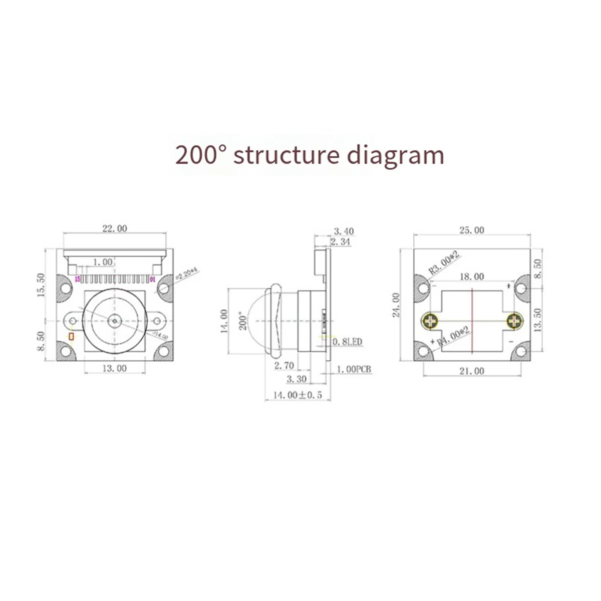 8MP Camera Module voor Raspberry Pi 5 Camera IMX219 200 Graden Kijkhoek CSI Interface Cam HOT