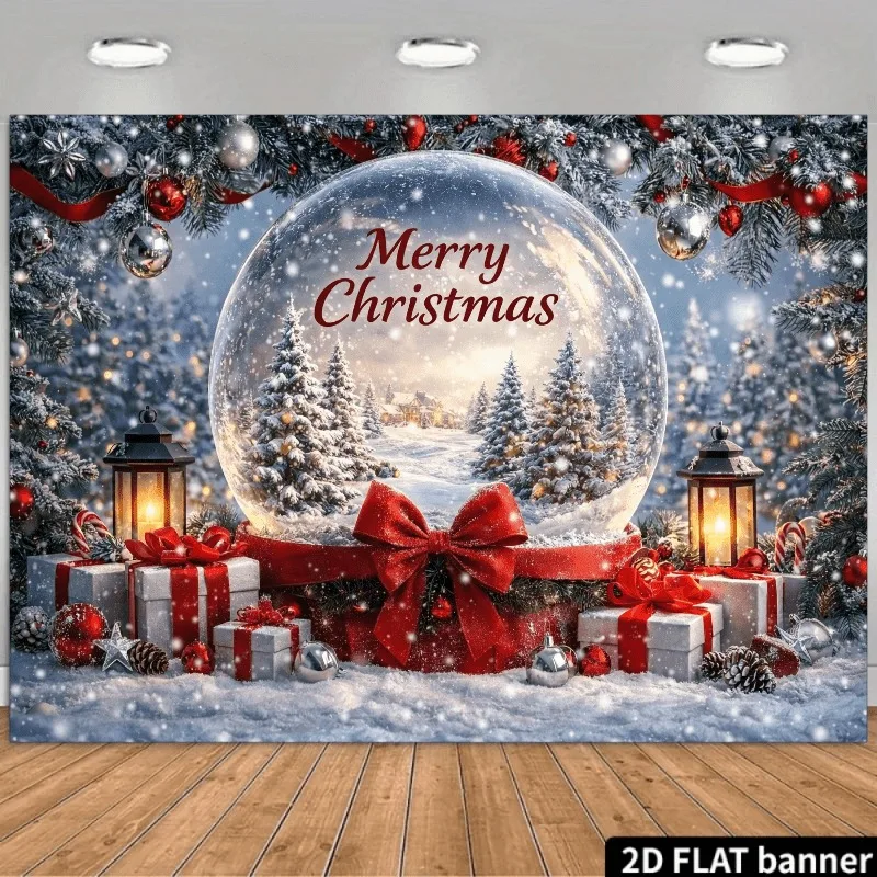 VIKAMA Merry Christmas Tapestry, Winter Wonderland Snowy Pines Gifts, Xmas Wall Hanging Decor for Living Room Dorm Home