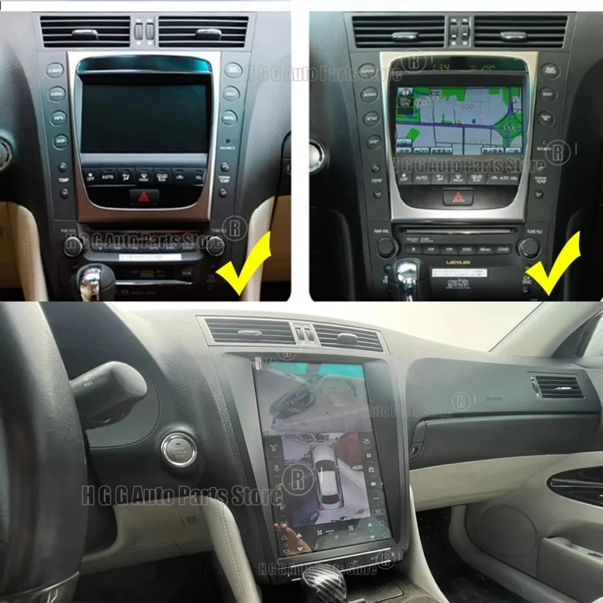 12.8inch Car Radio For Lexus GS450h GS300 GS350 GS 300 450h 350 2005 2006 2007-2011 Wireless Bluetooth CarPlay GPS Navi Screen