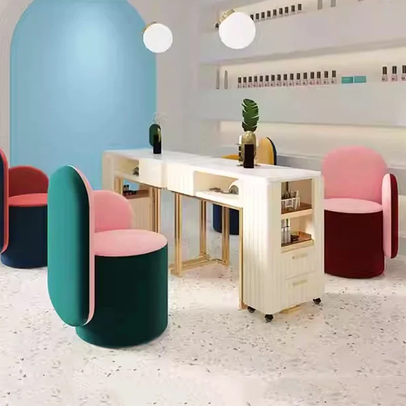 

Hand Nordic Nail Desk High Quality Minimalist Easy Clean Art Manicure Table Salon Design Tavolo Per Unghie Nails Salon Furniture