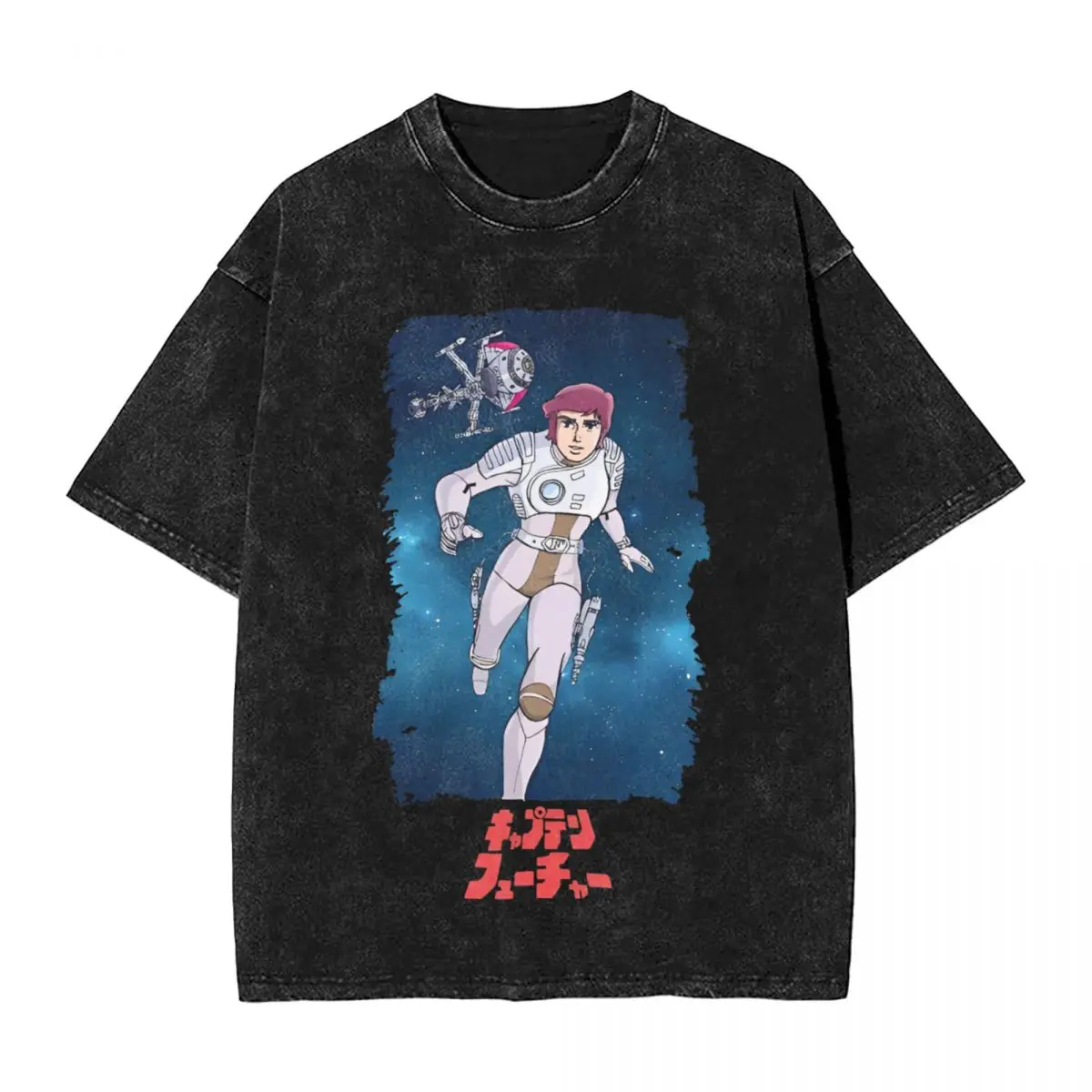 

Captain Future Anime T Shirts Hip Hop Washed 100% Cotton Oversize T-Shirt Vintage for Men Women Tops Streetwear Summer Tees