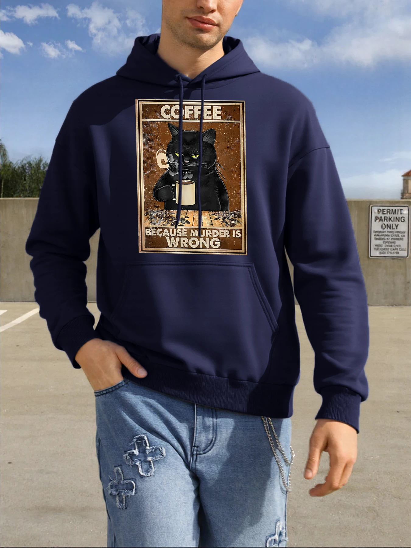 Kaffee Weil Mord Ist Falsch Design Paar Hoodie Verdicken Harajuku Kleidung Straße Herbst Top Für Mann Sport Lose Hoodies