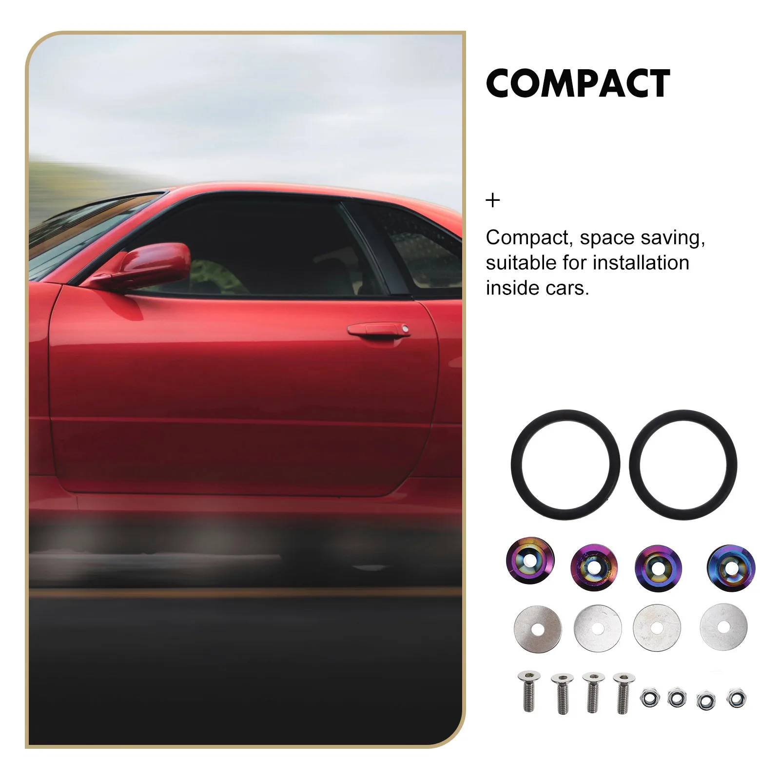 

1 set Reinforcement Washers Fasteners Front Rear Cars Durable Metal Screws Quick Release Easy Install Enhanced Fastening Solid