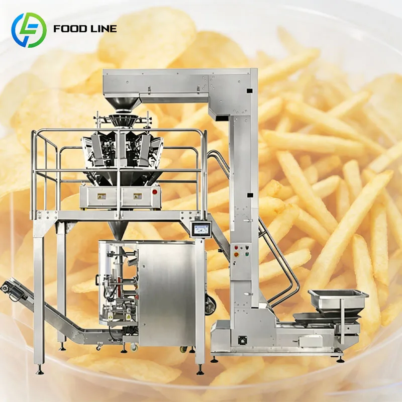 Vertikale Form-Füll-Siegelmaschine (VFFS) für Popcorn, Chips, Brezeln, Cheetos, automatische Snackverpackung, kundenspezifisch angepasst