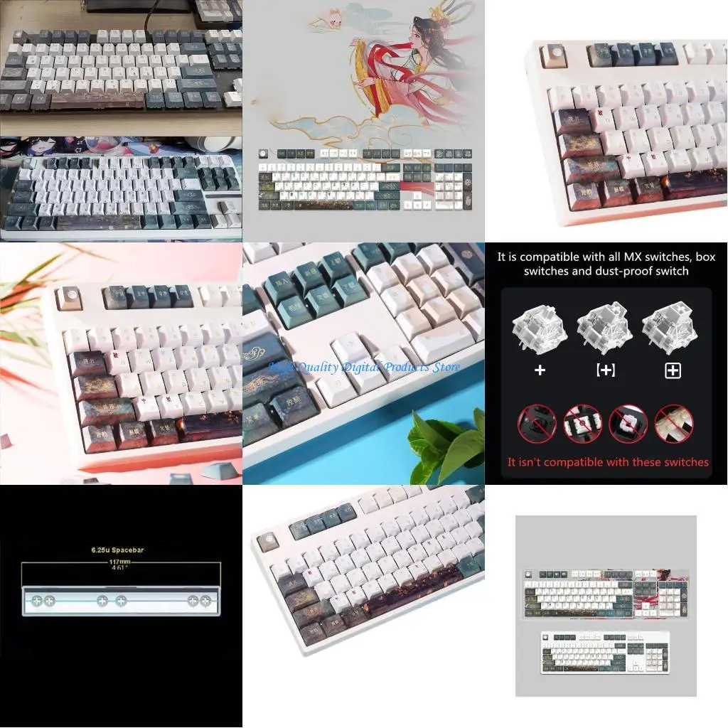 

U2JE Древний стиль Keycaps PBT Dye Сублимации оригинальный профиль Keycap для 60 80 606 64 68 75 Механические клавиатуры