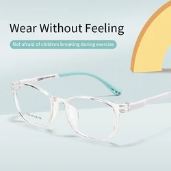 Xbora TR90 Frames for Boys and Girls, Myopia Prescription Glasses, Flexible Frames, Vintage, Square Optical Eyeglasses Kids 1110