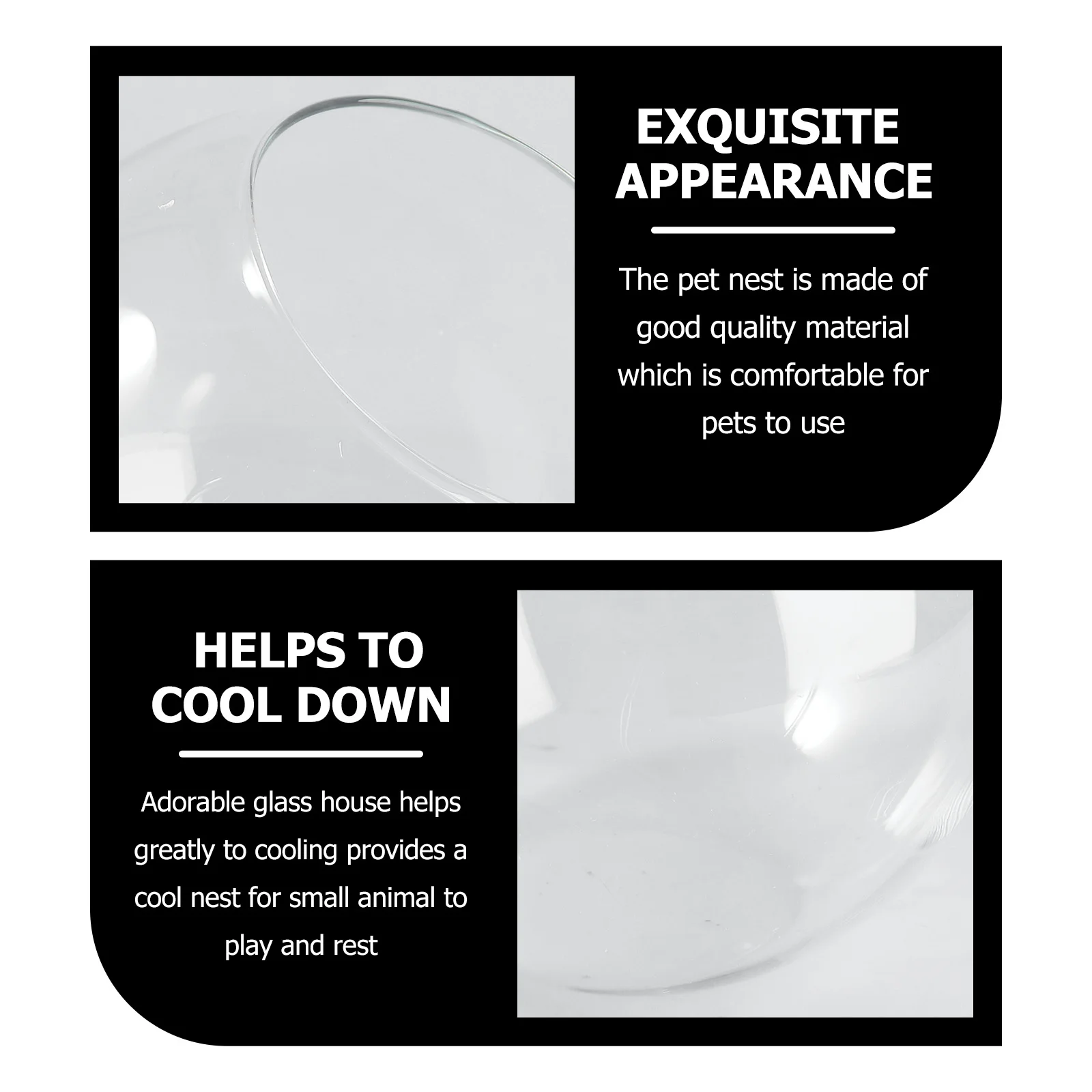 

1Pcs Glass Hamster Cooling Nest Summer Small Pet Transparent House Hedgehog Chinchilla Sleep Hut Pet Cooling Nest