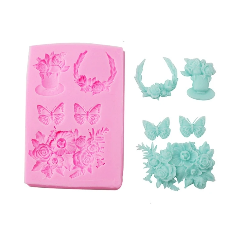 Flower Butterflies Fondant Cake Decorating Silicone Mold Pastry Chocolate Mould Candy Ice Cream Mold DIY Baking DropShipping