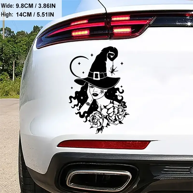 Magic Witch Spider Flower Moon Star Car Sticker For Laptop Bottle Truck Phone Motorcycle Van SUV Vehicle Paint Window Wall Cup D